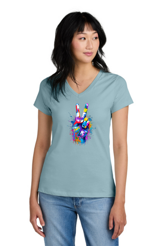 Peace on District Tee, Ladies V-neck